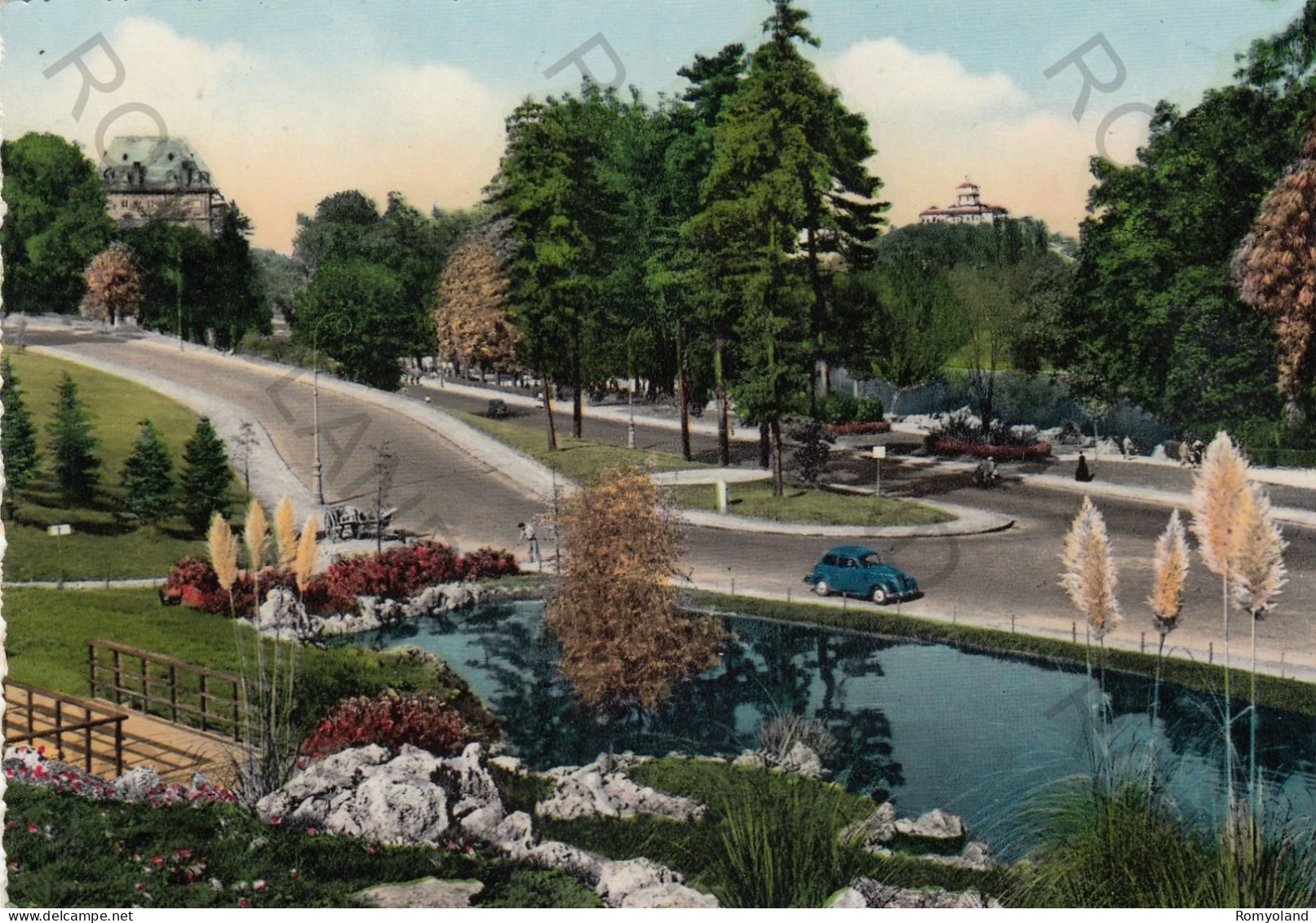 CARTOLINA  TORINO,PIEMONTE-PARCO DEL VALENTINO-IL LAGHETTO-STORIA,MEMORIA,RELIGIONE,BELLA ITALIA,VIAGGIATA 1954 - Parcs & Jardins