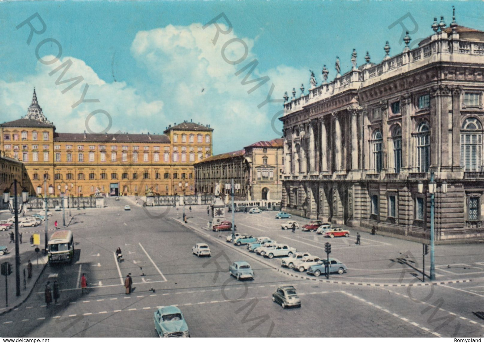 CARTOLINA  TORINO,PIEMONTE-PIAZZA CASTELLO-MEMORIA,CULTURA,RELIGIONE,IMPERO ROMANO,BELLA ITALIA,VIAGGIATA 1963 - Places & Squares