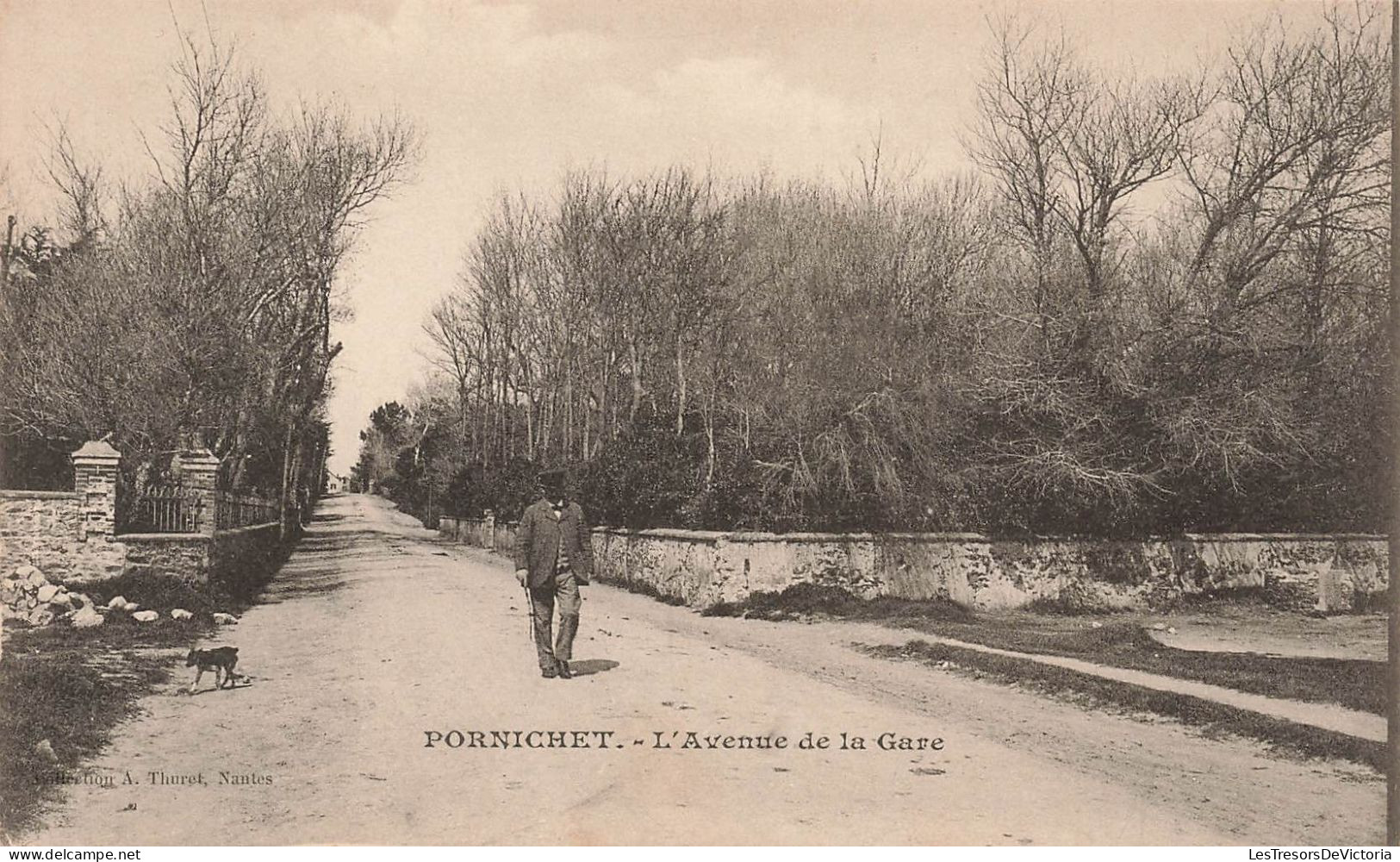 FRANCE - Pornichet - L'avenue De La Gare - Silhouette D'un Homme - Dos Non Divisé -  Carte Postale Ancienne - Pornichet