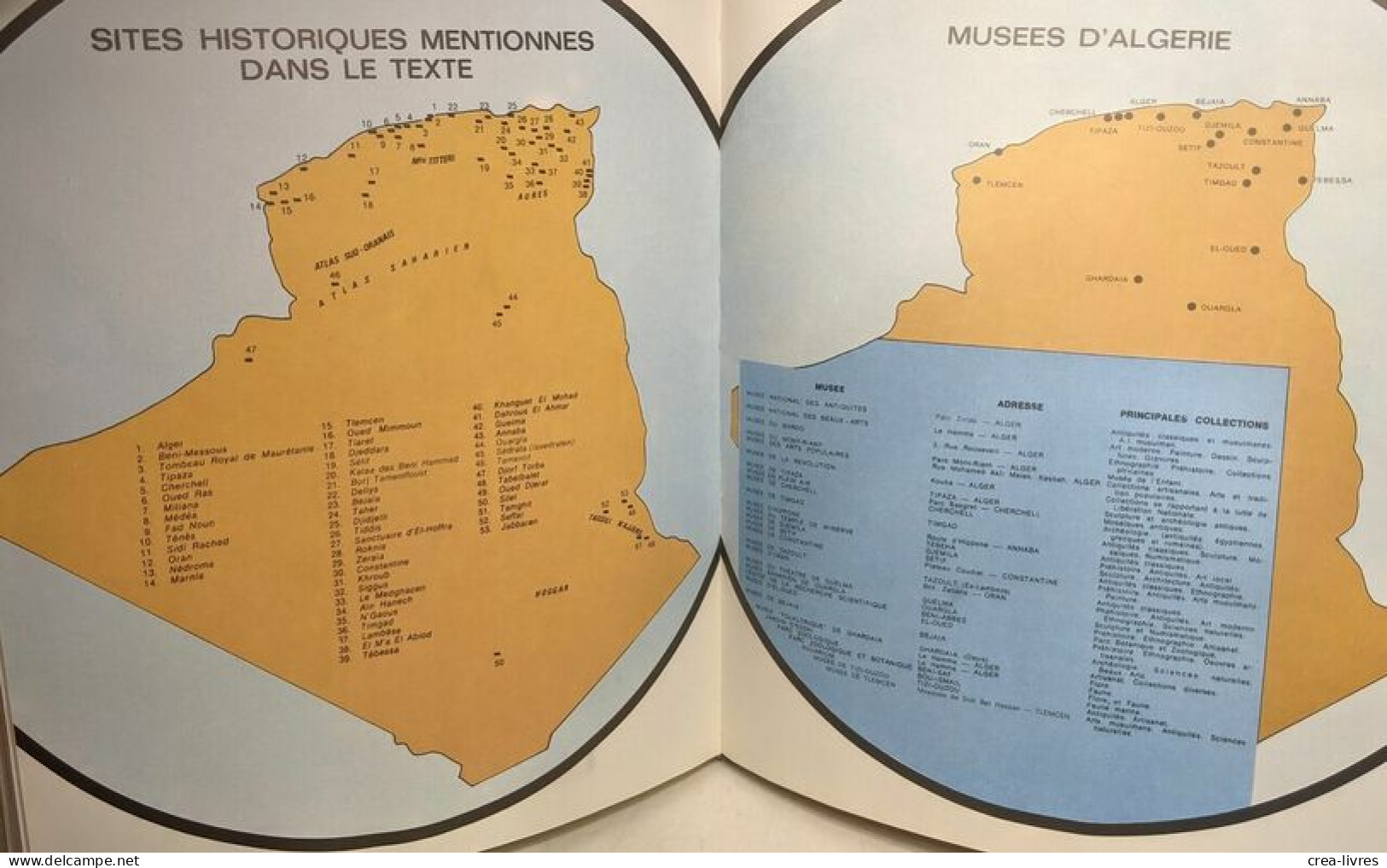 Cites antiques d'Algérie (1977) + Musées d'Algérie I. Reflets du passé TOME 1 (1974)- collection Art et Culture