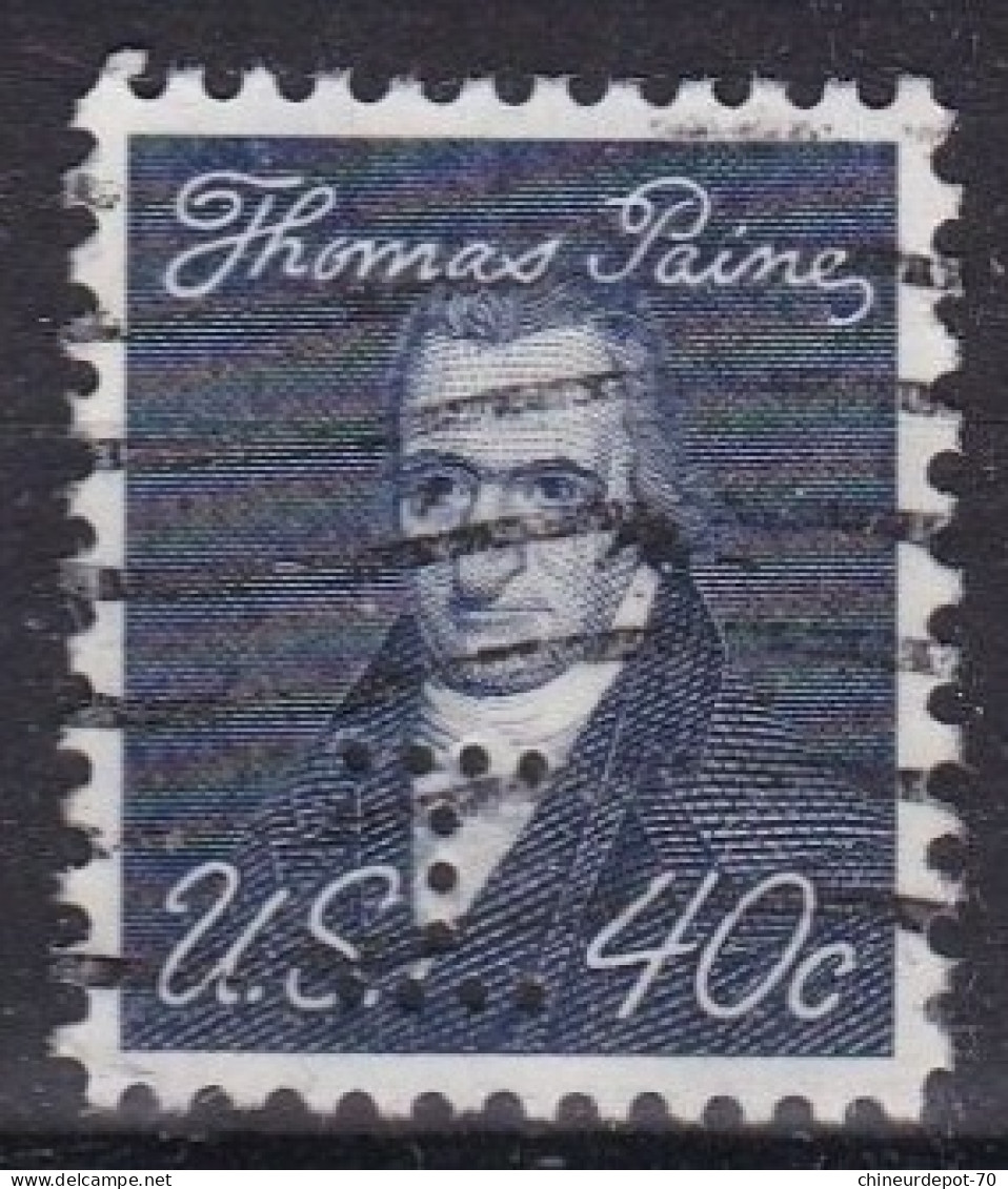 ETATS UNIS US USA AMERIQUE Perforés Thomas Paine - Perforados