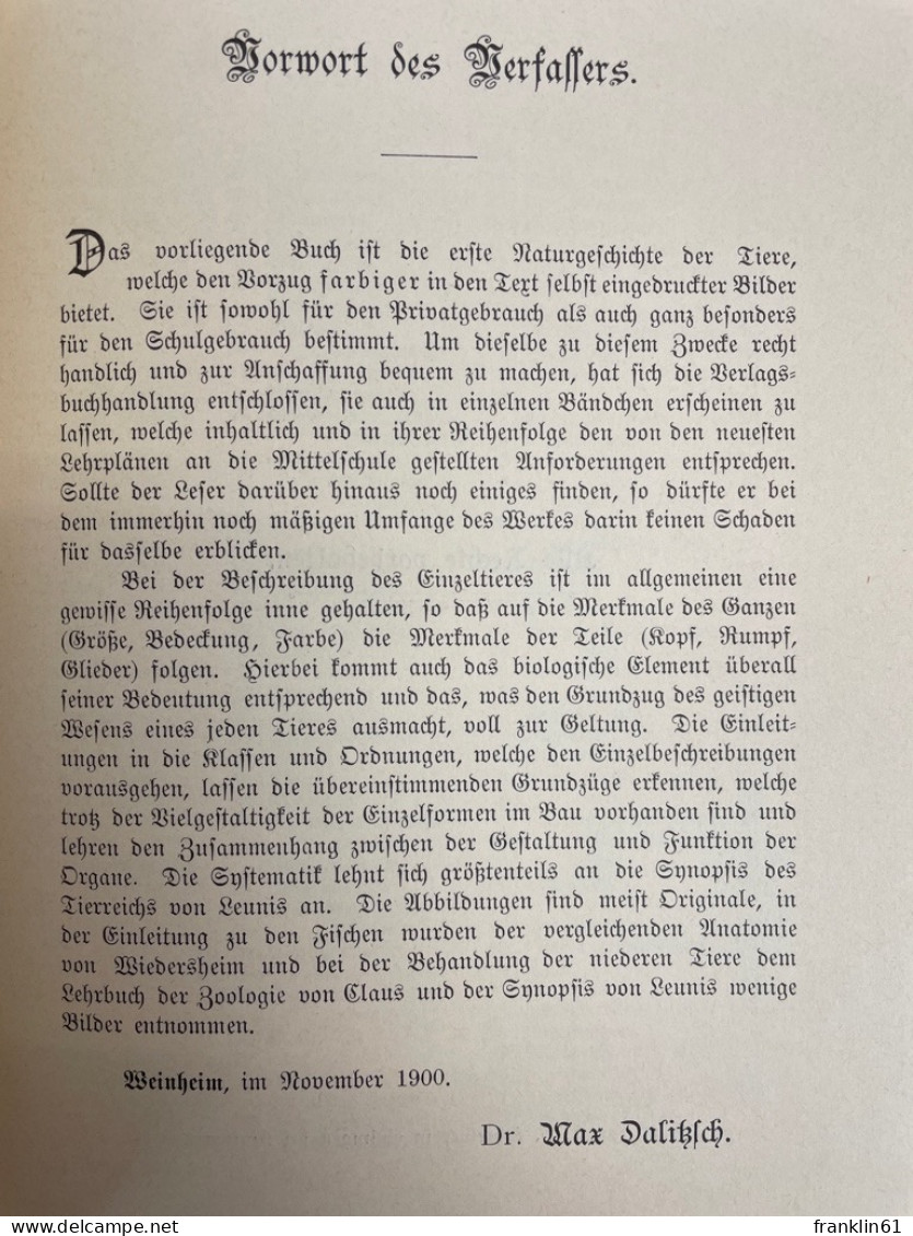 Naturgeschichte Der Würmer, Stachelhäuter, Pflanzentiere Und Urtiere.(Tierbuch). - Animals