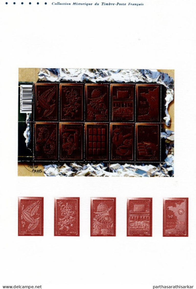 FRANCE 2009 CHOCOLATE SCENTED UNUSUAL MINIATURE SHEET CANCELLED OFFICIAL DOCUMENT WITH PROOF USED - Other & Unclassified