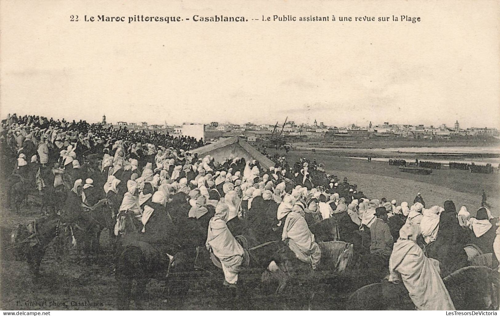 MAROC - Le Maroc Pittoresque - Casablanca - Le Public Assistant à Une Revue Sur La Plage - Carte Postale Ancienne - Casablanca