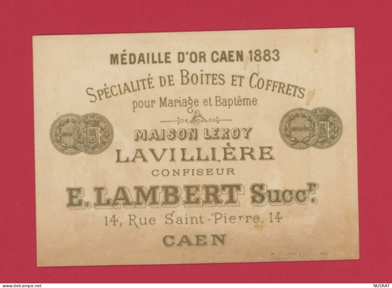 Caen, E. Lambert Succ. Confiseur, Rare Chromo Lith. Baster & Vieillemard, BV31-04, Cérémonie Du Mariage - Autres & Non Classés