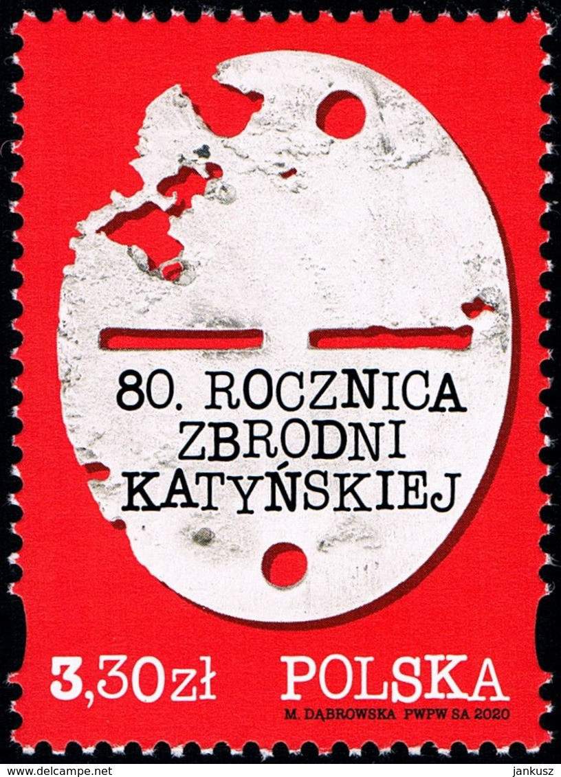 Poland 2020 Fi 5050 Mi 5200 80th Anniversary Of The Katyń Massacre - Ungebraucht