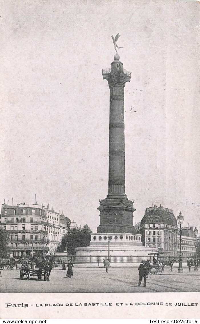 FRANCE - Paris - Place De La Bastille Et La Colonne De Juillet - Animé - Carte Postale Ancienne - Sonstige & Ohne Zuordnung