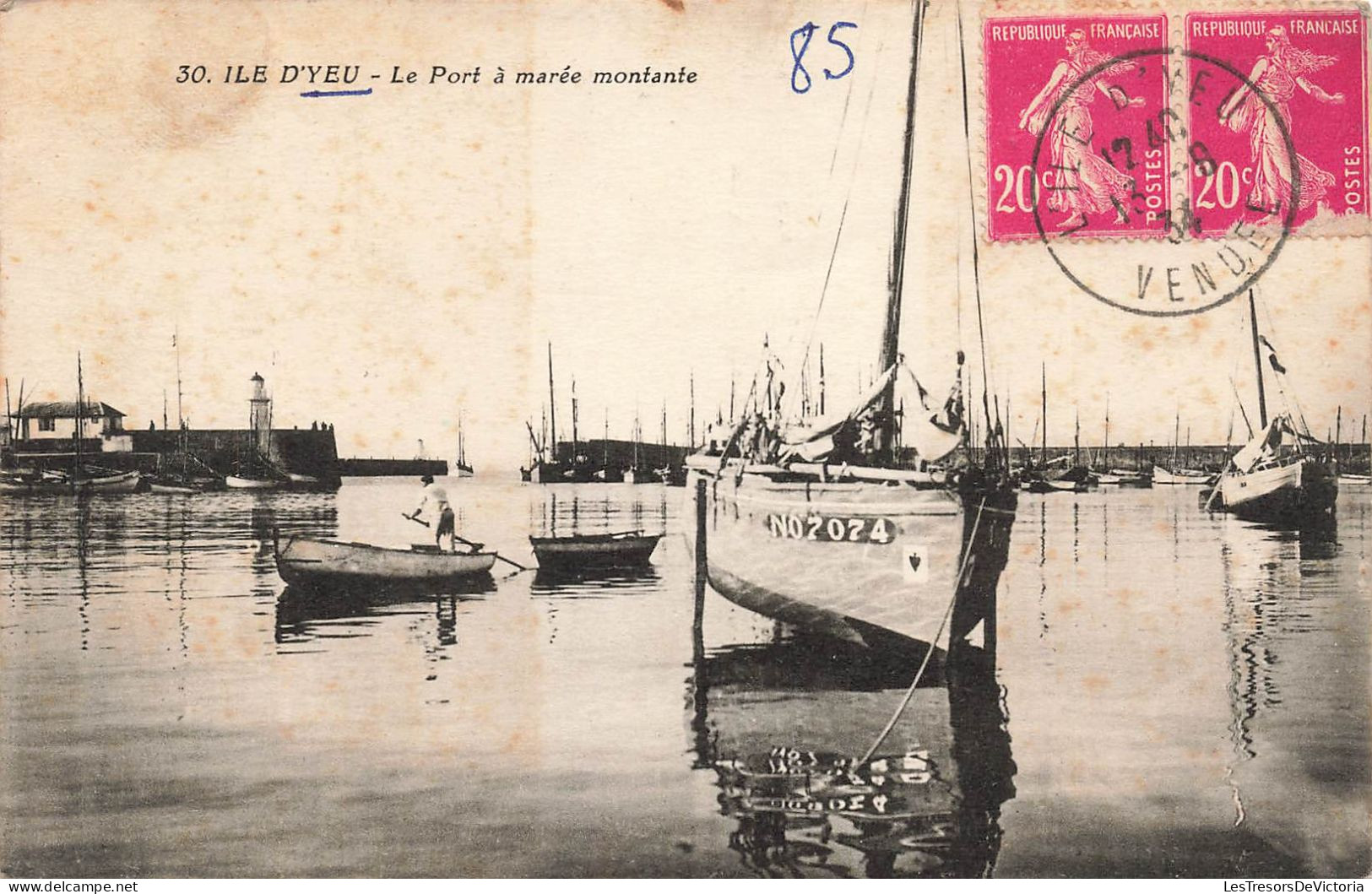 FRANCE - Île D'Yeu - Le Port à Marée Montante - Carte Postale Ancienne - Ile D'Yeu