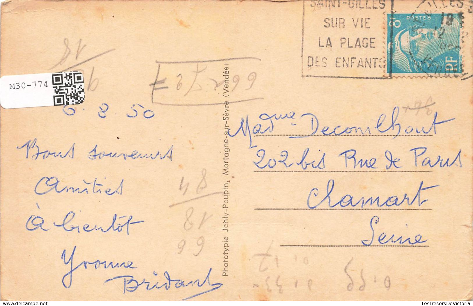 FRANCE - Sion Sur L'Océan - La Petite Plage - Carte Postale Ancienne - Autres & Non Classés