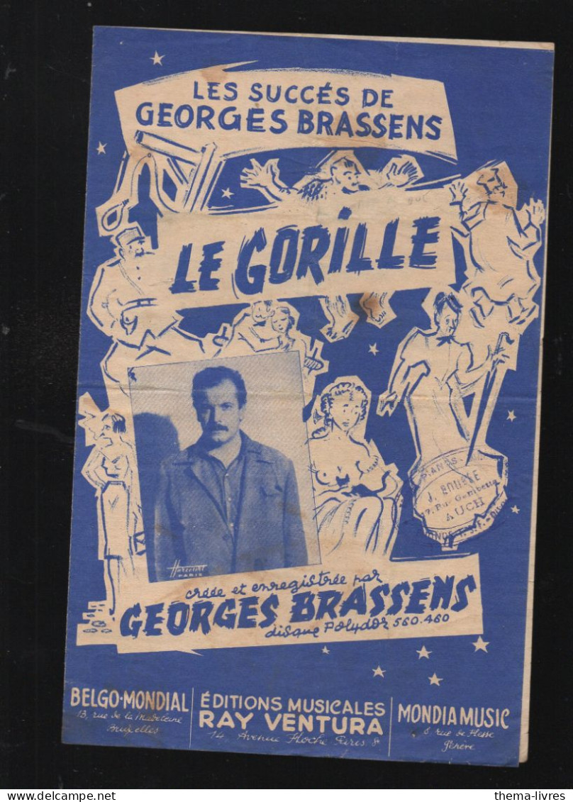 Partition "petit Format"  GEORGES BRASSENS  Le Gorille  1953 (M6217 /AC) - Other & Unclassified