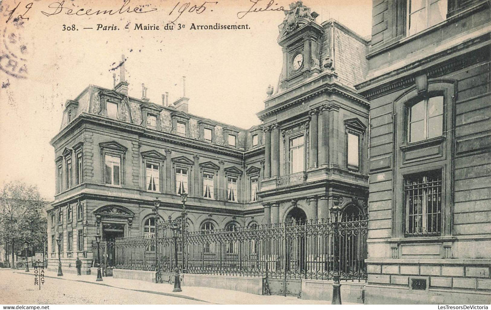 FRANCE - Paris - Vue Générale De La Mairie Du 3ème Arrondissement - Carte Postale Ancienne - Distretto: 03