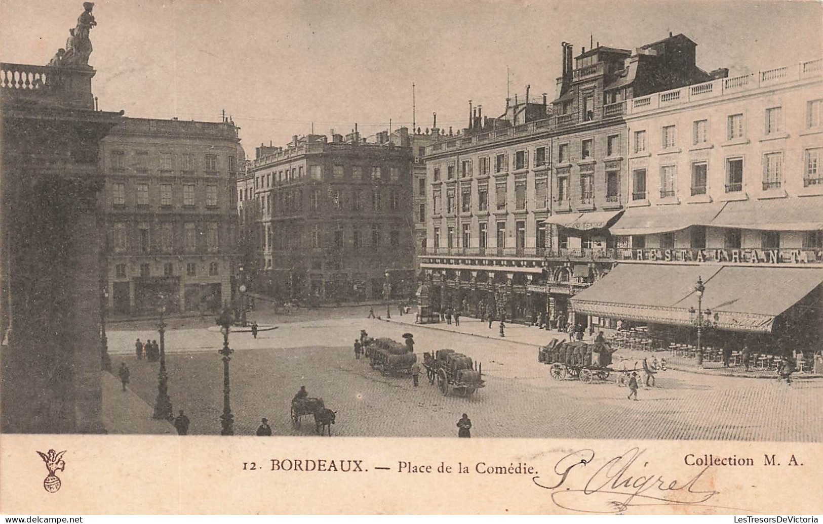 FRANCE - Bordeaux - Place De La Comédie - Collection MA - Dos Non Divisé - Carte Postale Ancienne - Bordeaux