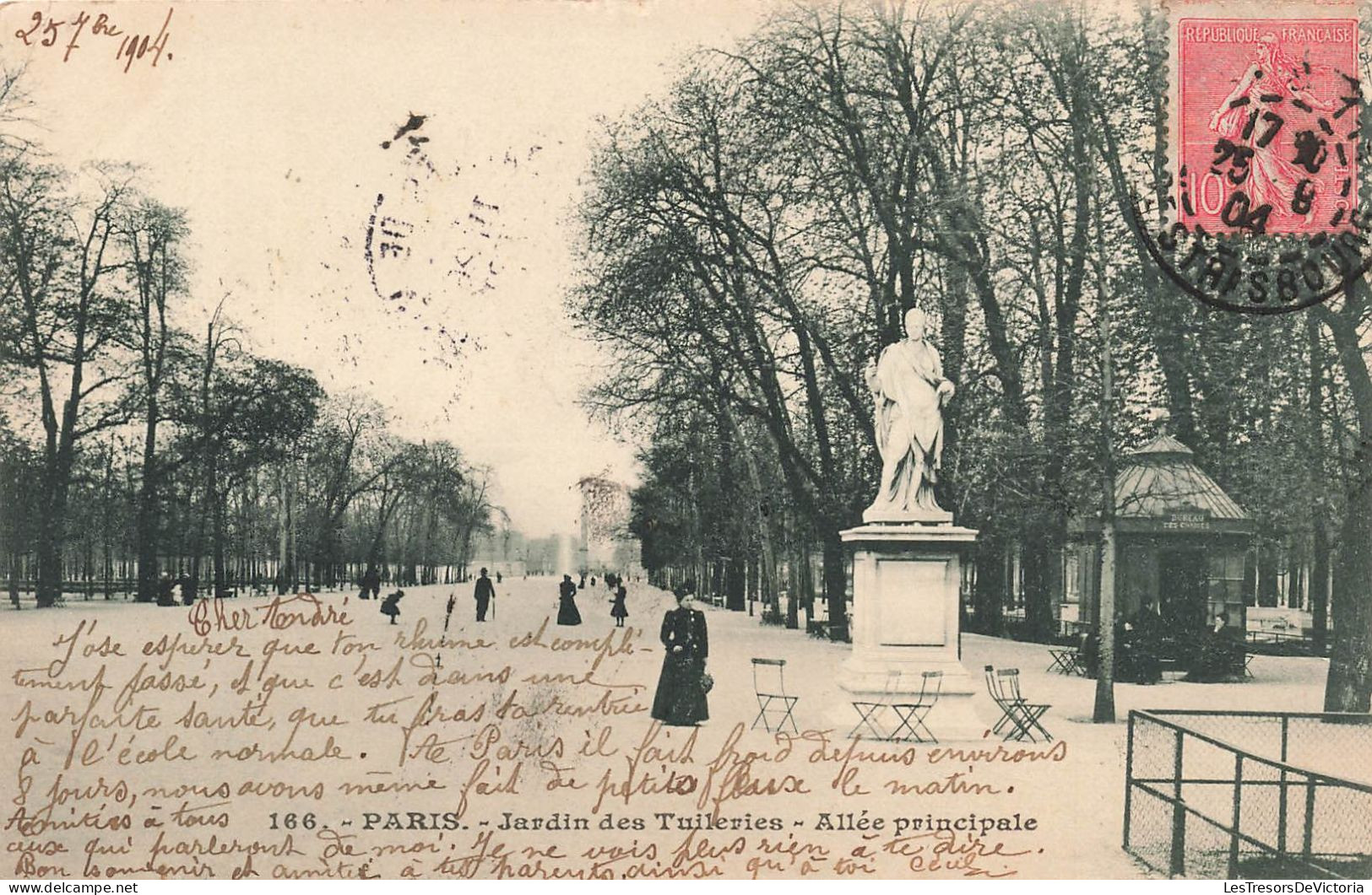 FRANCE - Paris - Jardins Des Tuileries - Allée Principale - Animé - Carte Postale Ancienne - Parcs, Jardins