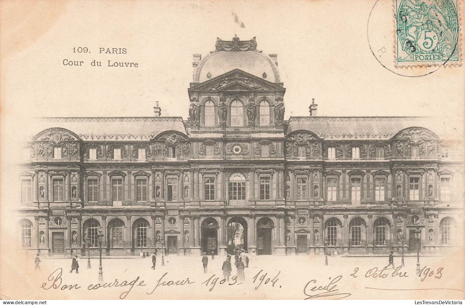 FRANCE - Paris - Vue Sur La Cour Du Louvre - Carte Postale Ancienne - Louvre