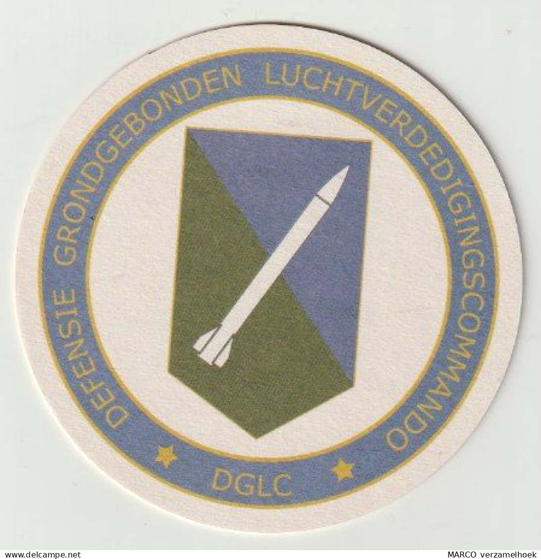 Bierviltje-bierdeckel-beermat DGLC Defensie Grondgebonden Luchtverdedigings Commando Volkel (NL) Reclamevilt Militair - Aviation