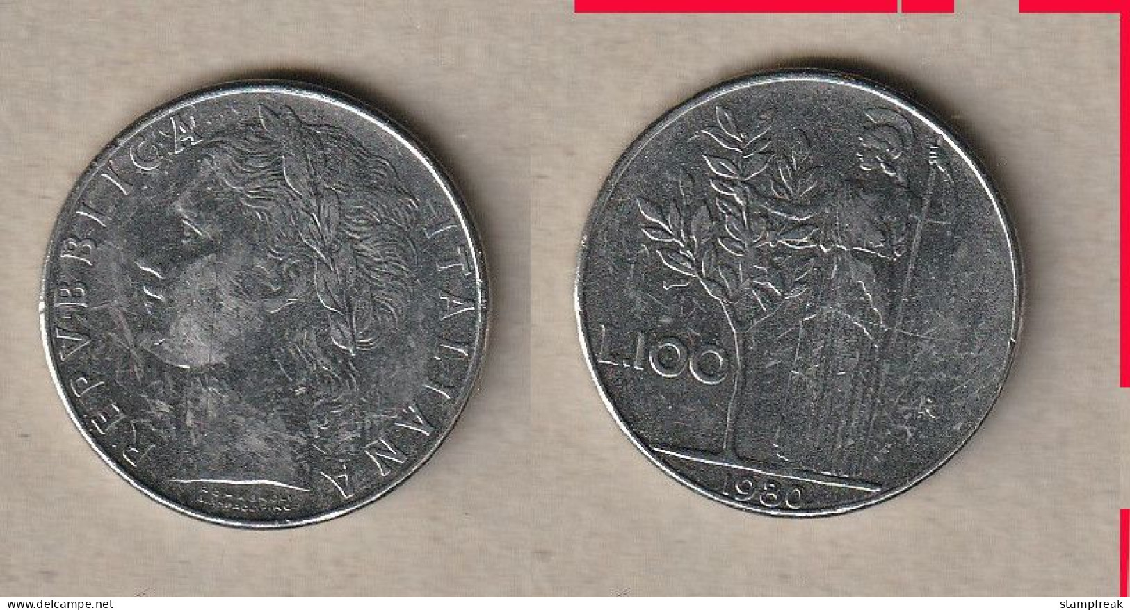 00479) Italien, 100 Lire 1980 - 100 Lire