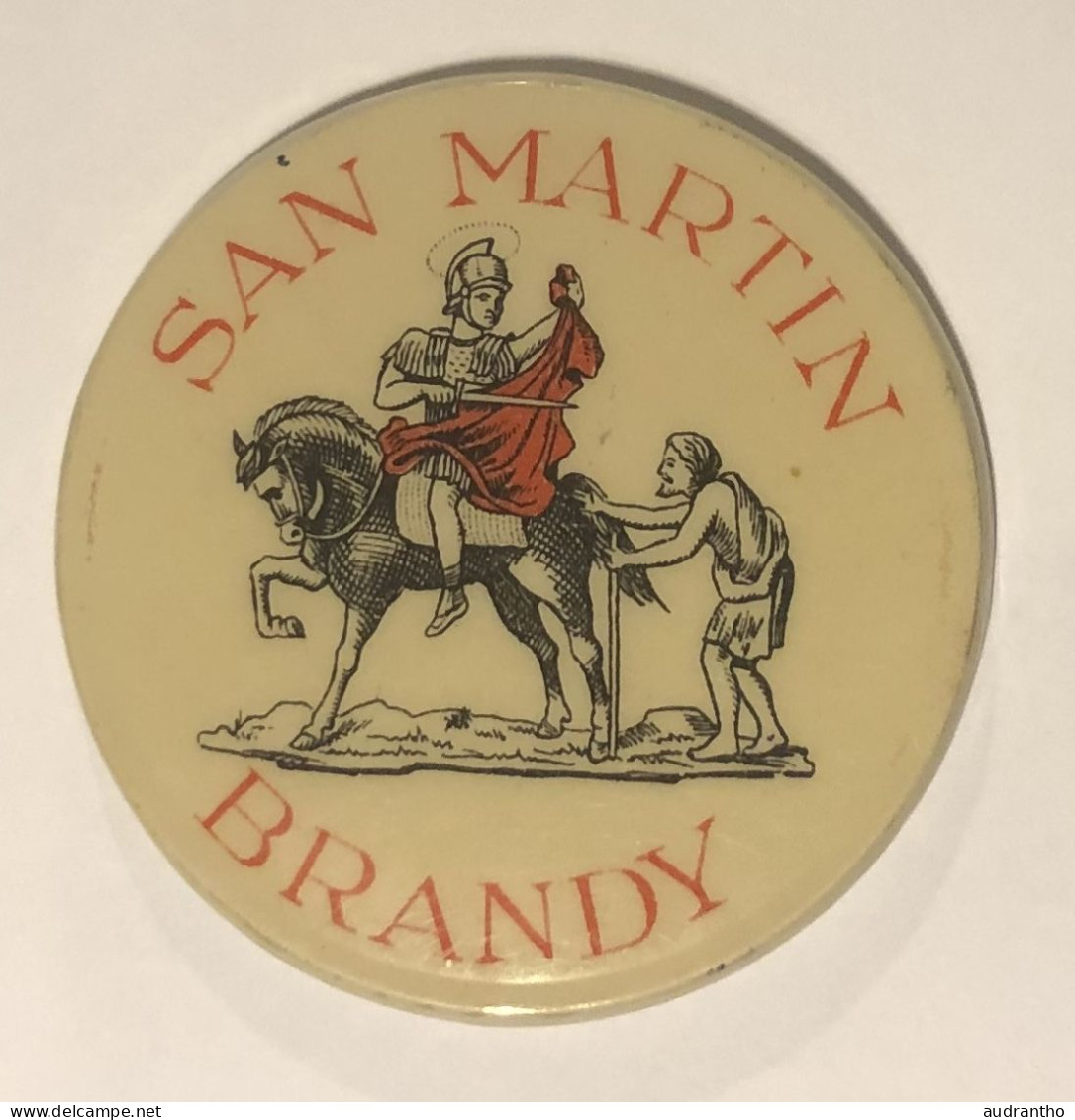 Ancien Petit Miroir Publicitaire De Poche - Alcool - BRANDY SAN MARTIN - Cavalier Romain - Alcools