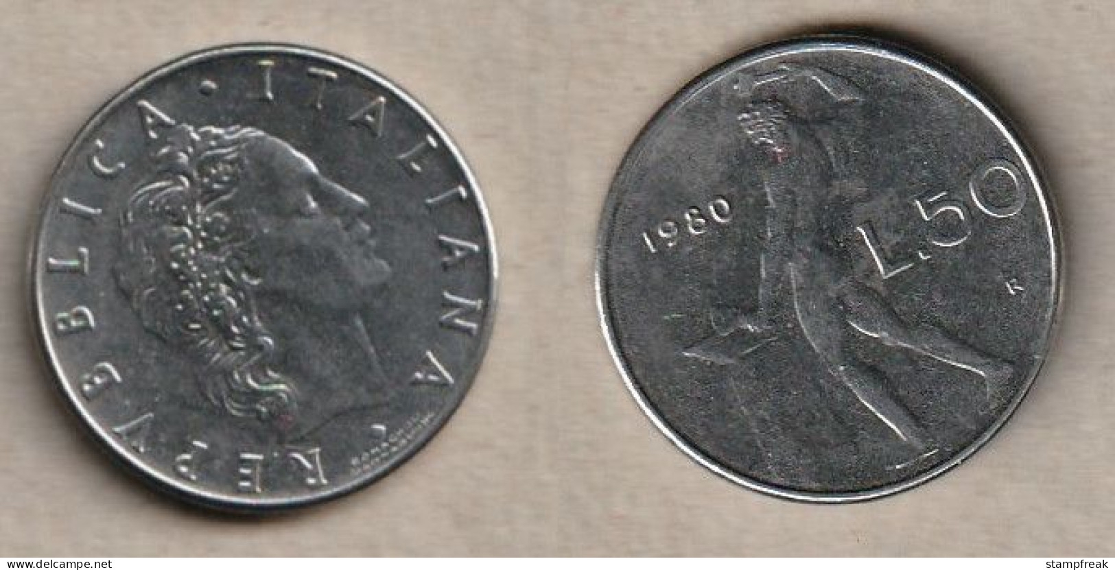00495) Italien, 50 Lire 1980 - 50 Lire