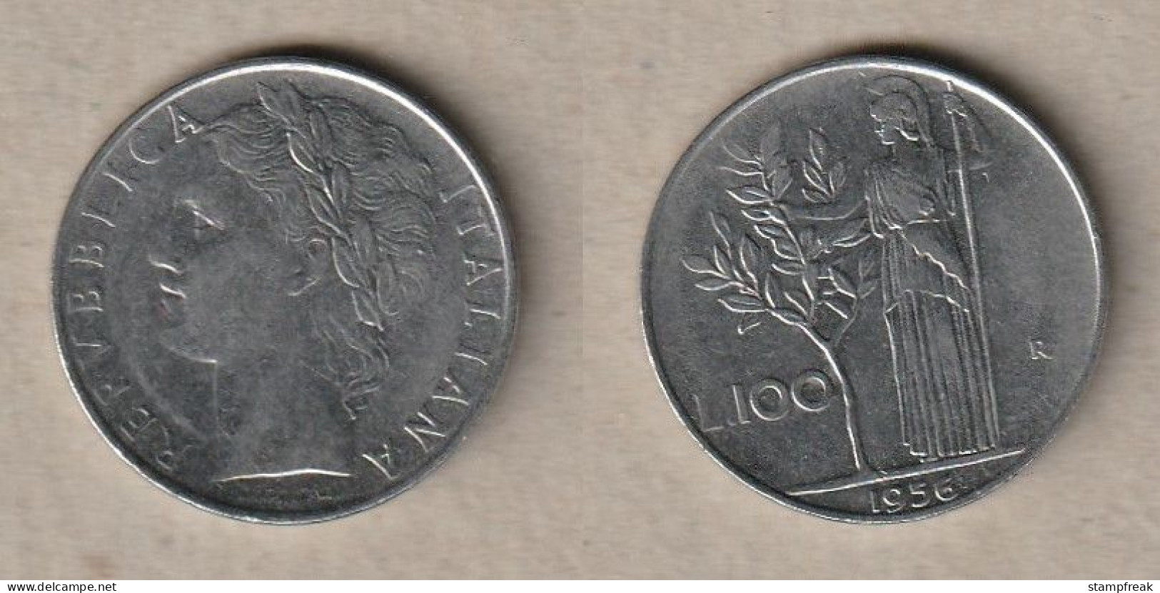 00490) Italien, 100 Lire 1956 - 100 Lire