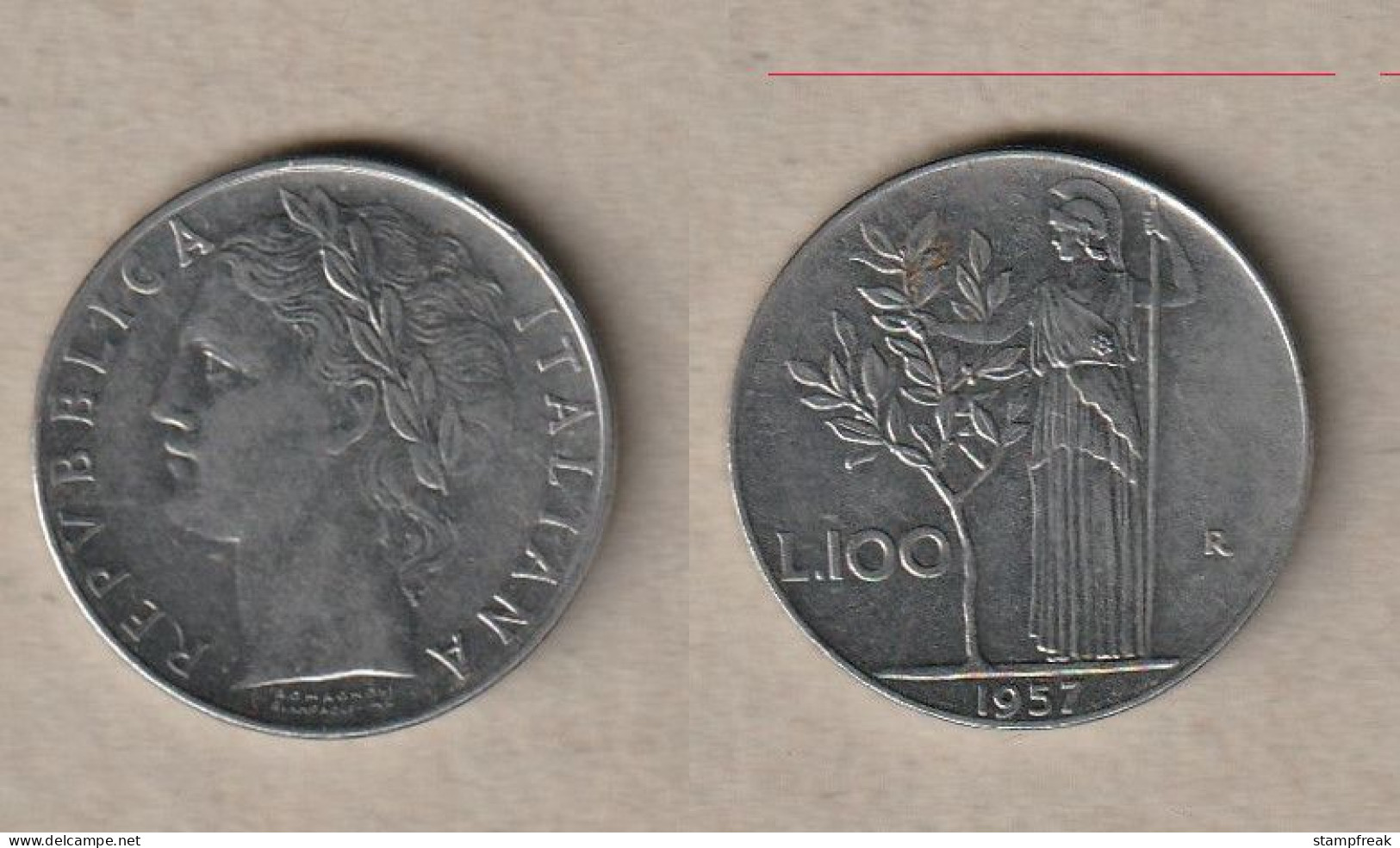 00489) Italien, 100 Lire 1957 - 100 Lire