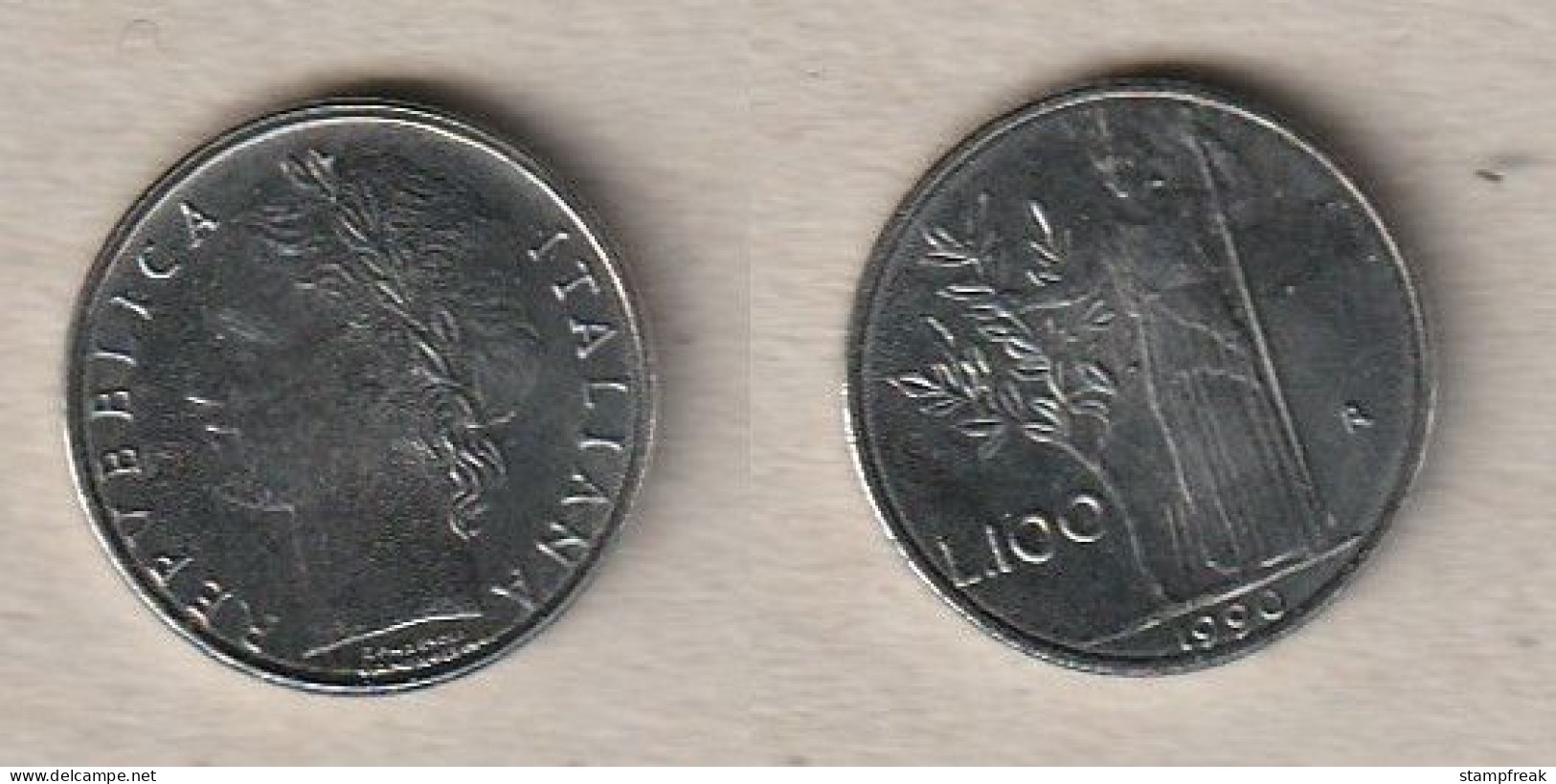 00553) Italien, 100 Lire 1990 - 100 Liras