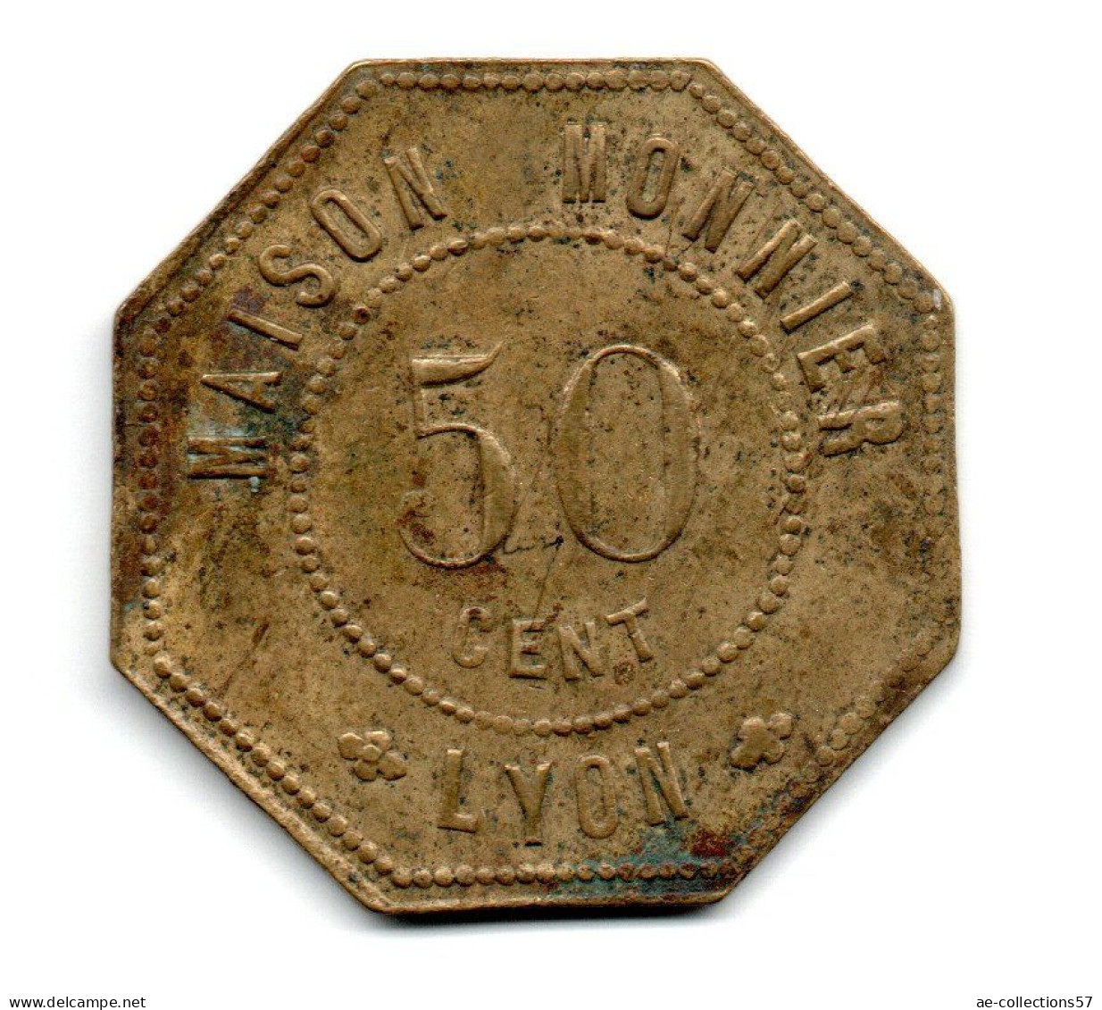 MA 31048 // Lyon --  Maison Monnier  -- 50 Centimes     //  état  TTb - Monétaires / De Nécessité