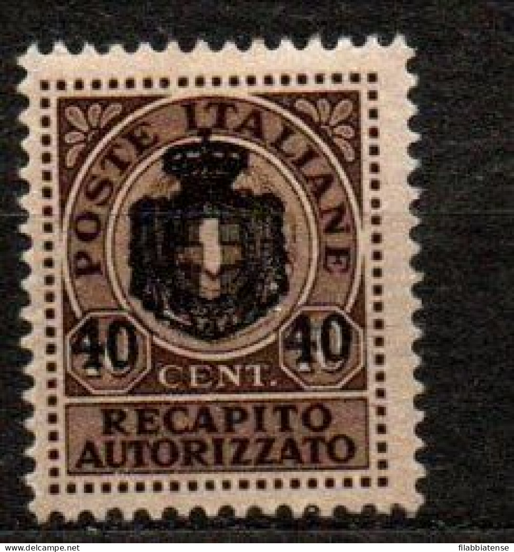 1945 - Italia - Luogotenenza Rec 5 Recapito Soprastampato    -------- - Recapito Autorizzato