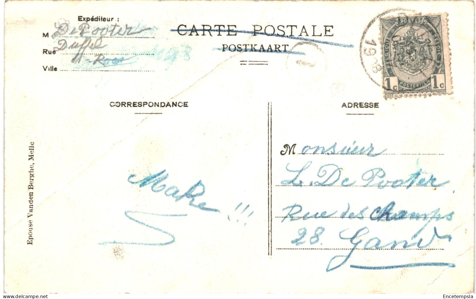 CPA Carte Postale Belgique  Melle Maison De Santé Caritas Le Château 1908 VM75705ok - Melle