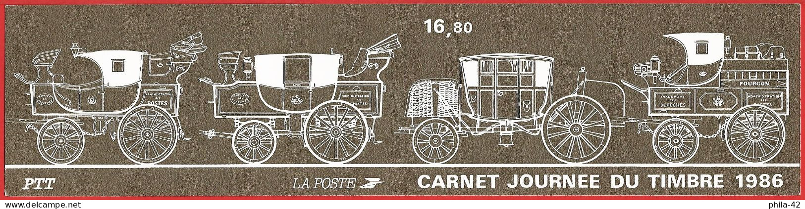 France 1986 - Carnet Journée Du Timbre : Postes Et Diligences ( Sans Timbres ) YT BC 2411A - Stage-Coaches