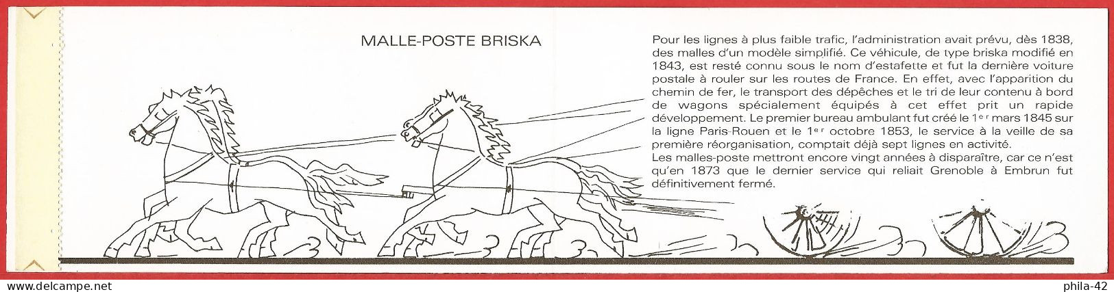 France 1986 - Carnet Journée Du Timbre : Postes Et Diligences ( Sans Timbres ) YT BC 2411A - Postkoetsen