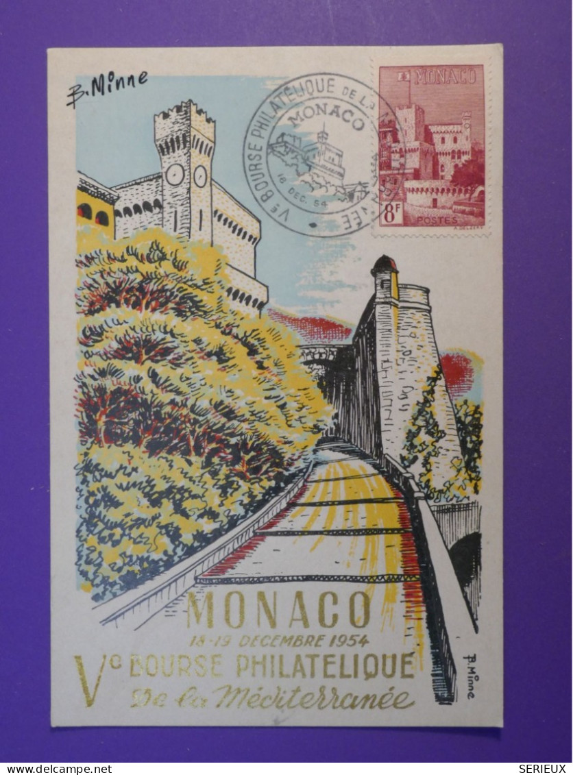 BN0 MONACO BELLE  CARTE 1954 MONTE CARLO  +BOURSE + AFF. INTERESSANT++ - Covers & Documents