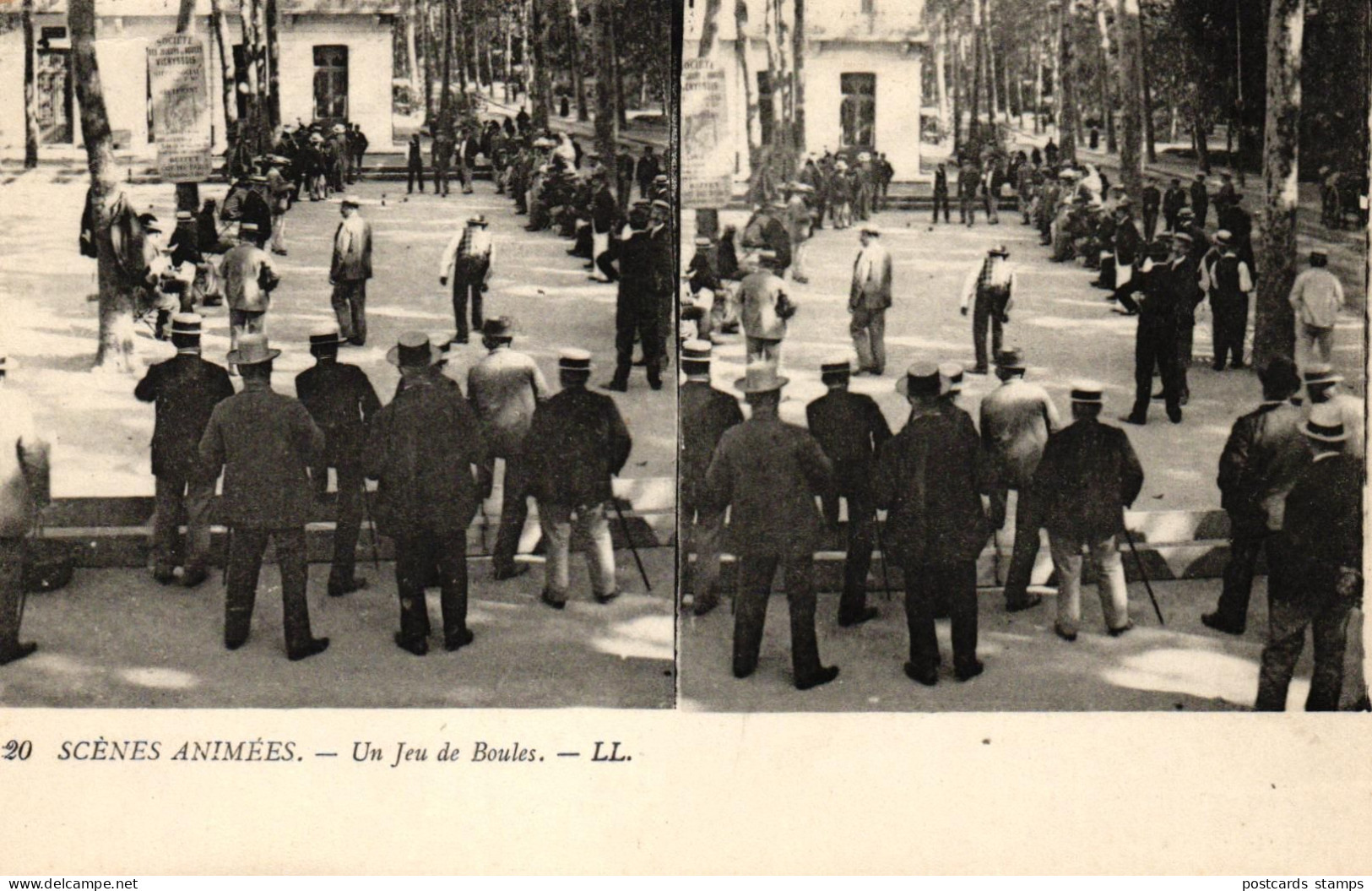 Boule / Pétanque, Un Jeu De Boules, Stereo-AK, Um 1900/10 - Petanca