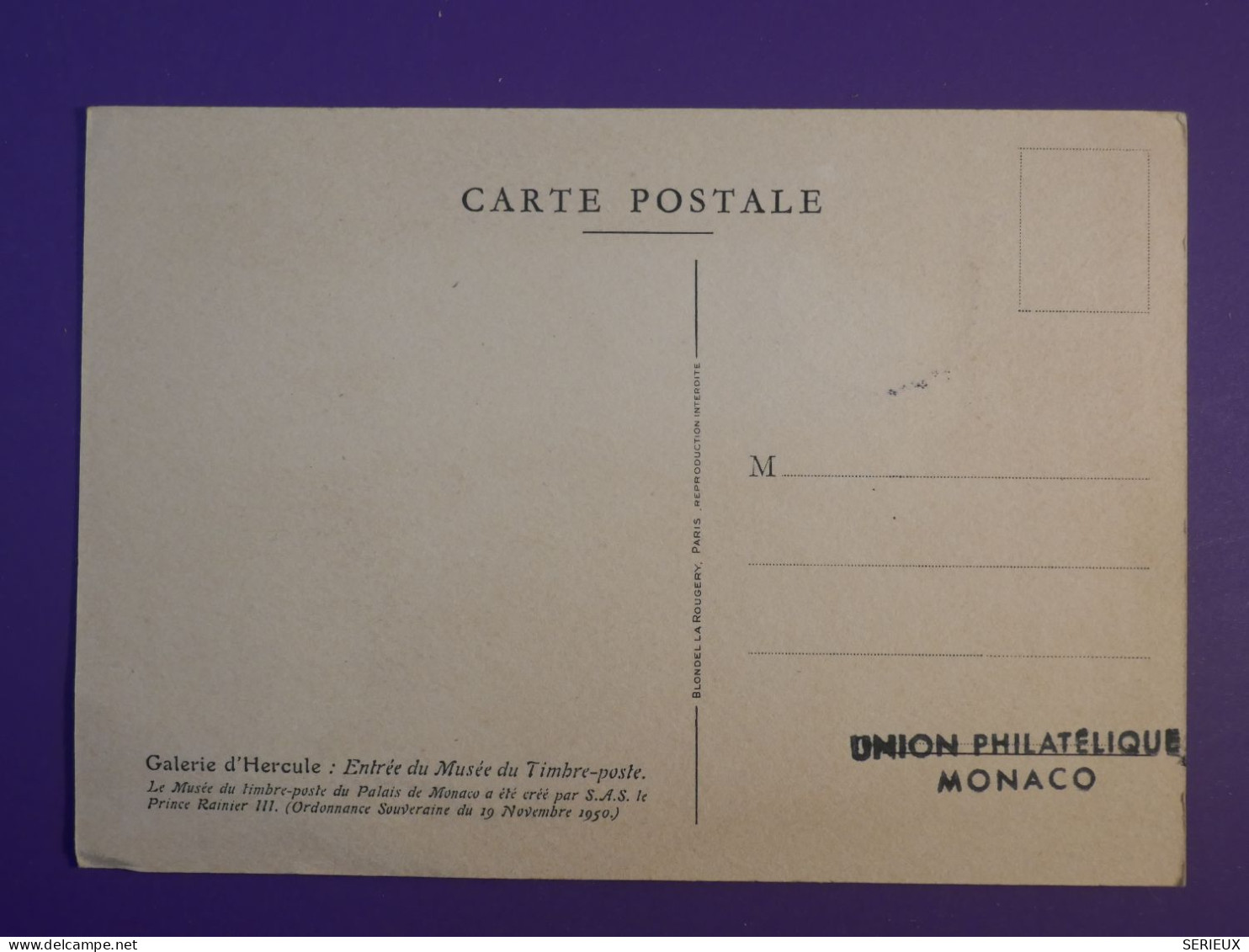 BN0 MONACO BELLE  CARTE 1954 MONTE CARLO  +GALERIE HERCULE  + AFF. INTERESSANT++ - Cartas & Documentos