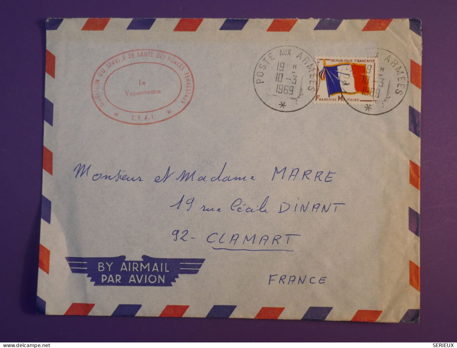 BN0 FRANCE  DJIBOUTI  BELLE LETTRE FM  1969 A CLAMART + AFF. INTERESSANT++ - Lettres & Documents
