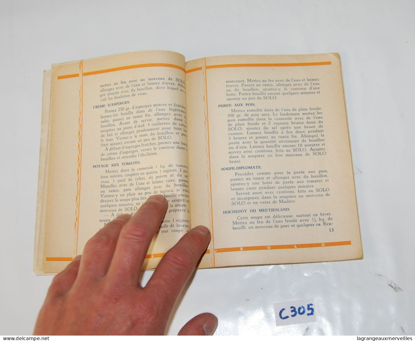 C305 Livre Ancien - SOLO Margarine - Livre De Recette - Encyclopedieën