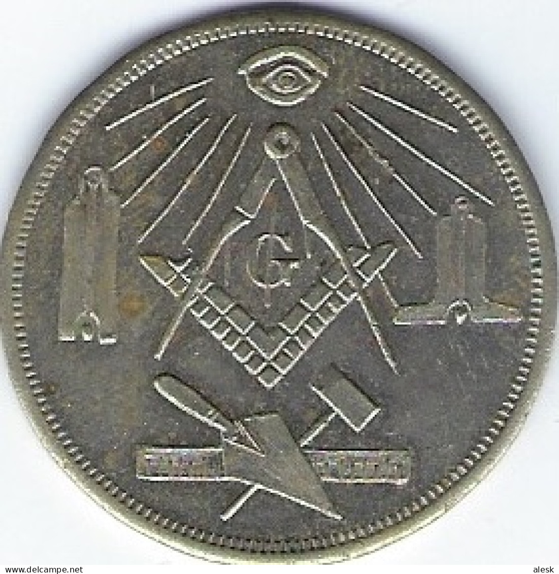 FRANC-MAÇONNERIE - Médaille Symbolique - Divers Symboles De Tapis De Loge - Non Classés