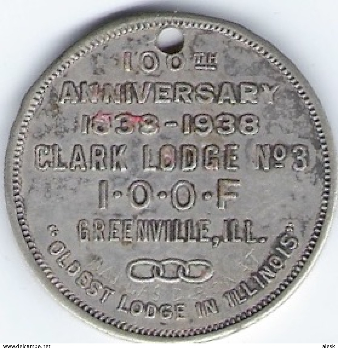 FRANC-MAÇONNERIE - 100ans Clark Lodge Greenville Illinois - 1938 - I.O.O.F. - Divers Symboles - Autres & Non Classés