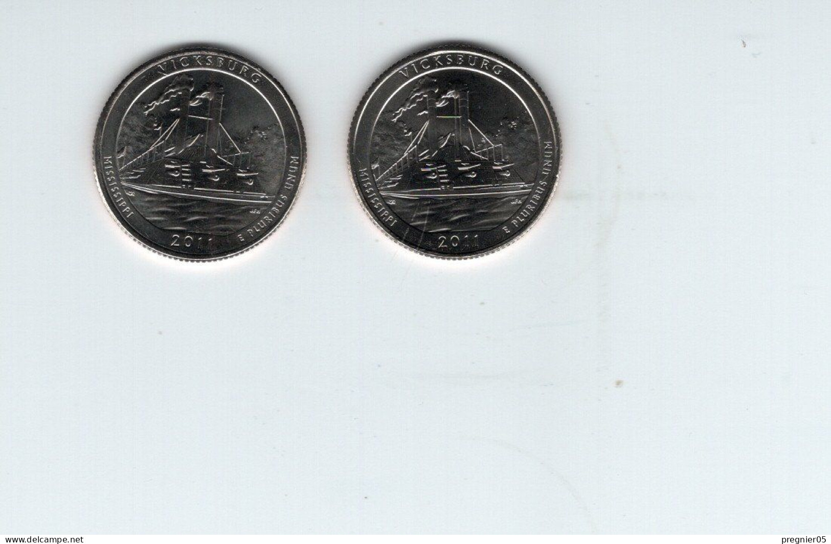 USA - Lot 2 Pièces 1/4 $ Vicksburg L Military Park  2011D + P  SPL/AU  KM.497 - Unclassified