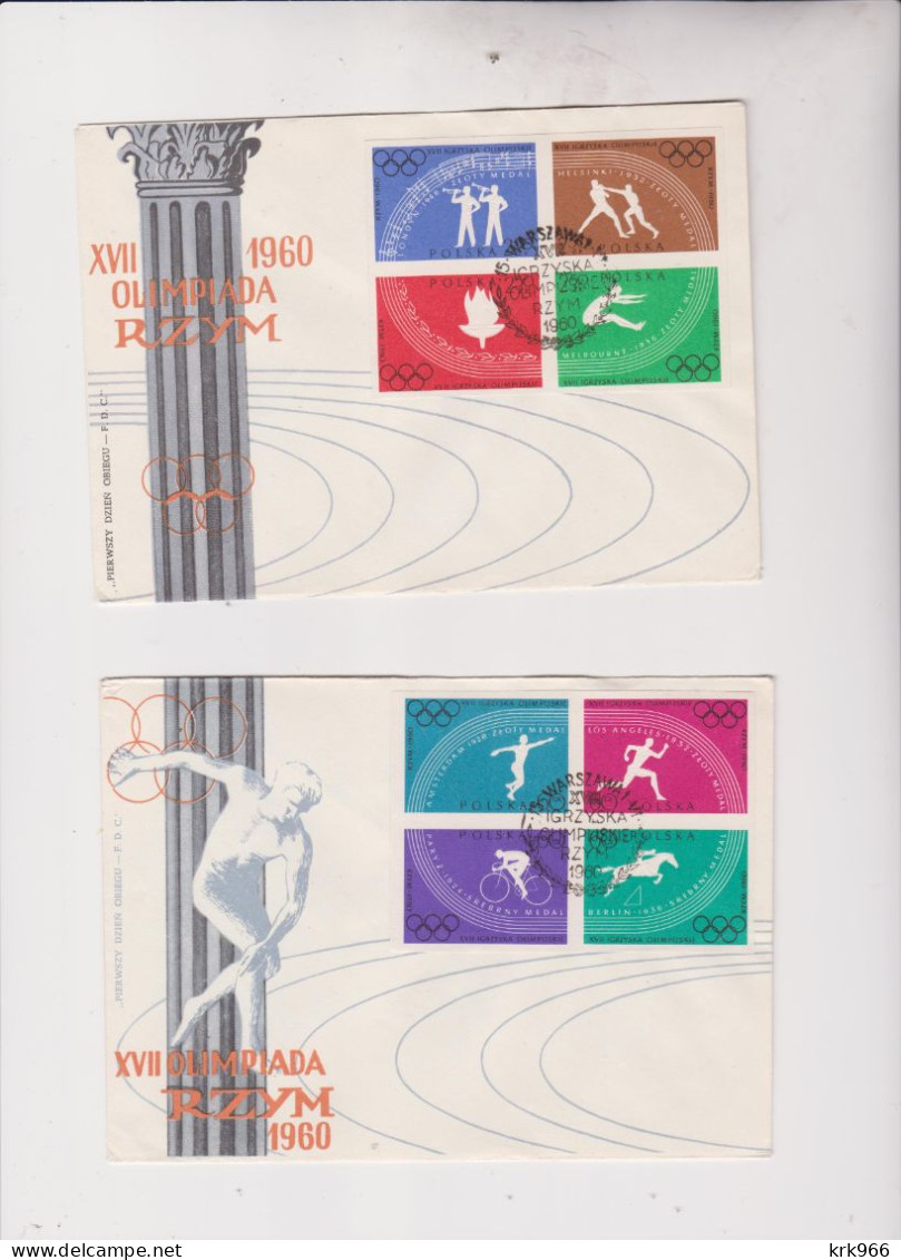 POLAND 1960  WARSZAWA FDC  Covers OLYMPIC GAMES - Brieven En Documenten