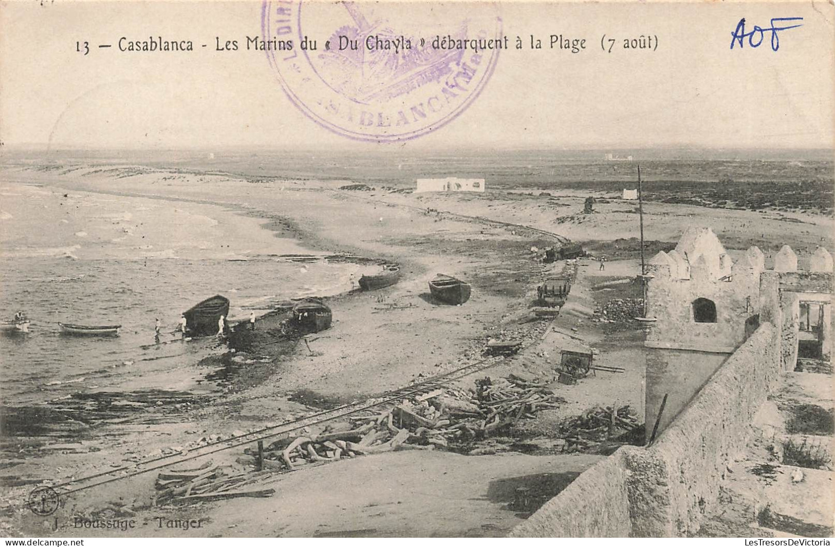 MAROC - Casablanca - Les Marins Du Du Chayla Débarquent à La Plage - Carte Postale Ancienne - Casablanca