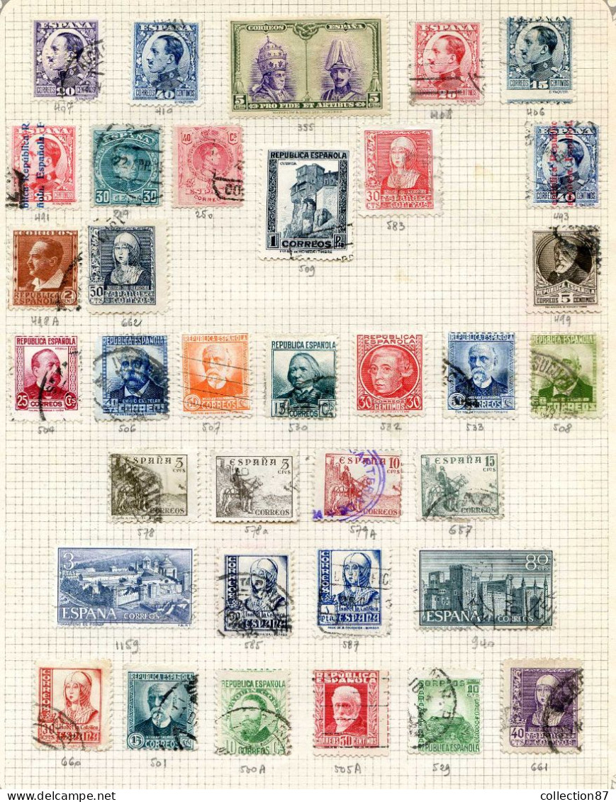 Réf 79 < ESPAGNE < LOT 401 Valeurs * * + * + Ø Used + MNH * * + MH * Cote 362.00 € < Scan Numero Yvert  -- ESPANA SPAIN - Collections