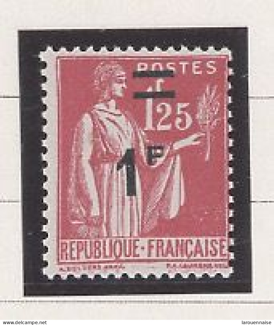 VARIÉTÉ - N° 483 N** - TYPE PAIX -1F /1,25 ROSE- SURCHARGE DÉCALÉE VERS LE HAUT (25 Non Barré) - Neufs