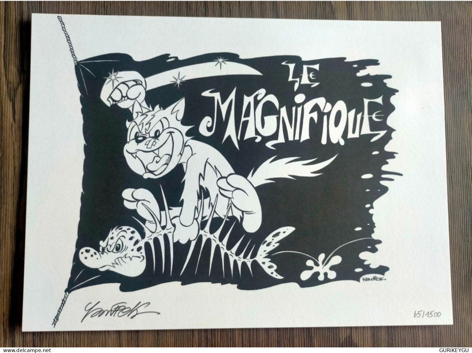 Planche Dessin HERCULE Le Magnifique DÉDICACÉ Signé De YANNICK TIRAGE Limité Et Numéroté 65/1500 Pif Gadget - Pif & Hercule