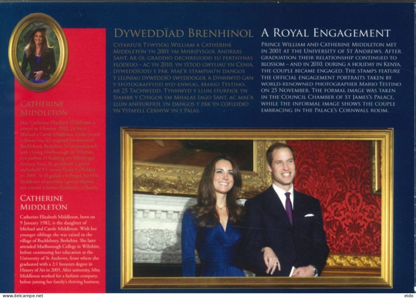 GREAT BRITAIN  - 2011, STAMPS SHEET OF ROYAL WEDDING OF HRH PRINCE WILLIAM OF WALES, INCLUDING SPECIAL FOLDER, UMM (**). - Cartas & Documentos