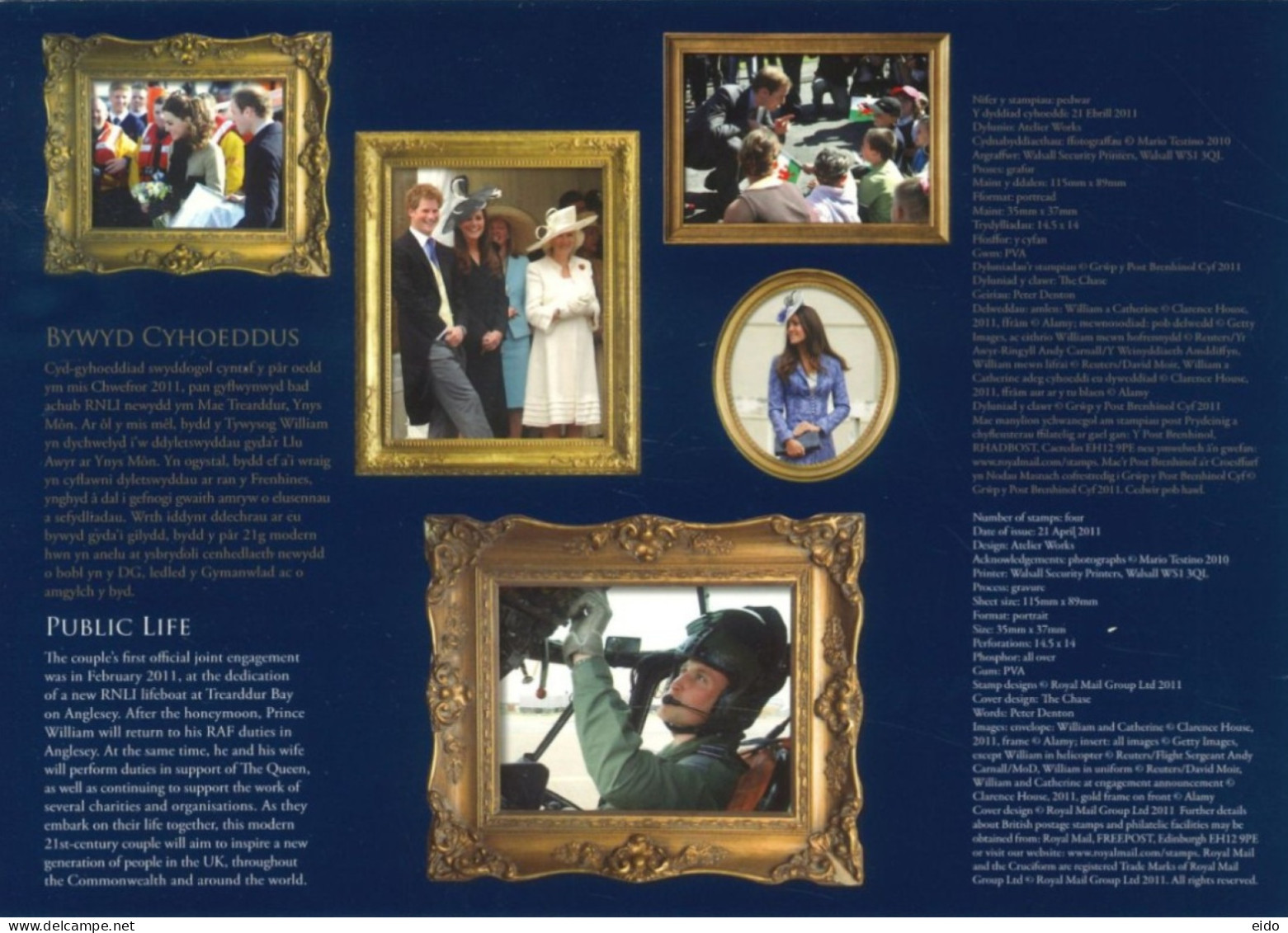 GREAT BRITAIN  - 2011, STAMPS SHEET OF ROYAL WEDDING OF HRH PRINCE WILLIAM OF WALES, INCLUDING SPECIAL FOLDER, UMM (**). - Lettres & Documents