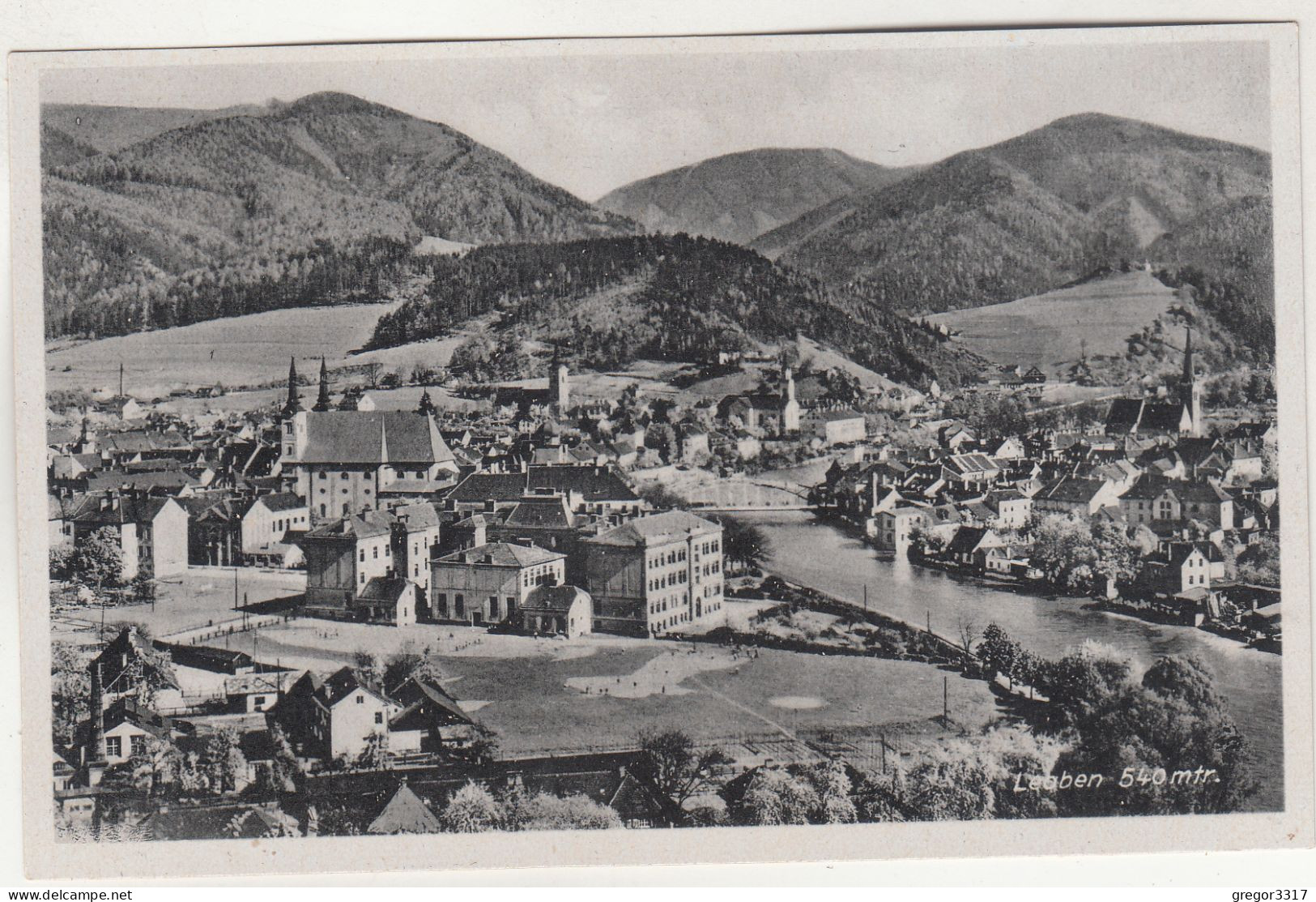 E1708) LEOBEN - 540mtr.  Tolle Alte Anscith  Häuser Am Fluss - 1943 - Leoben