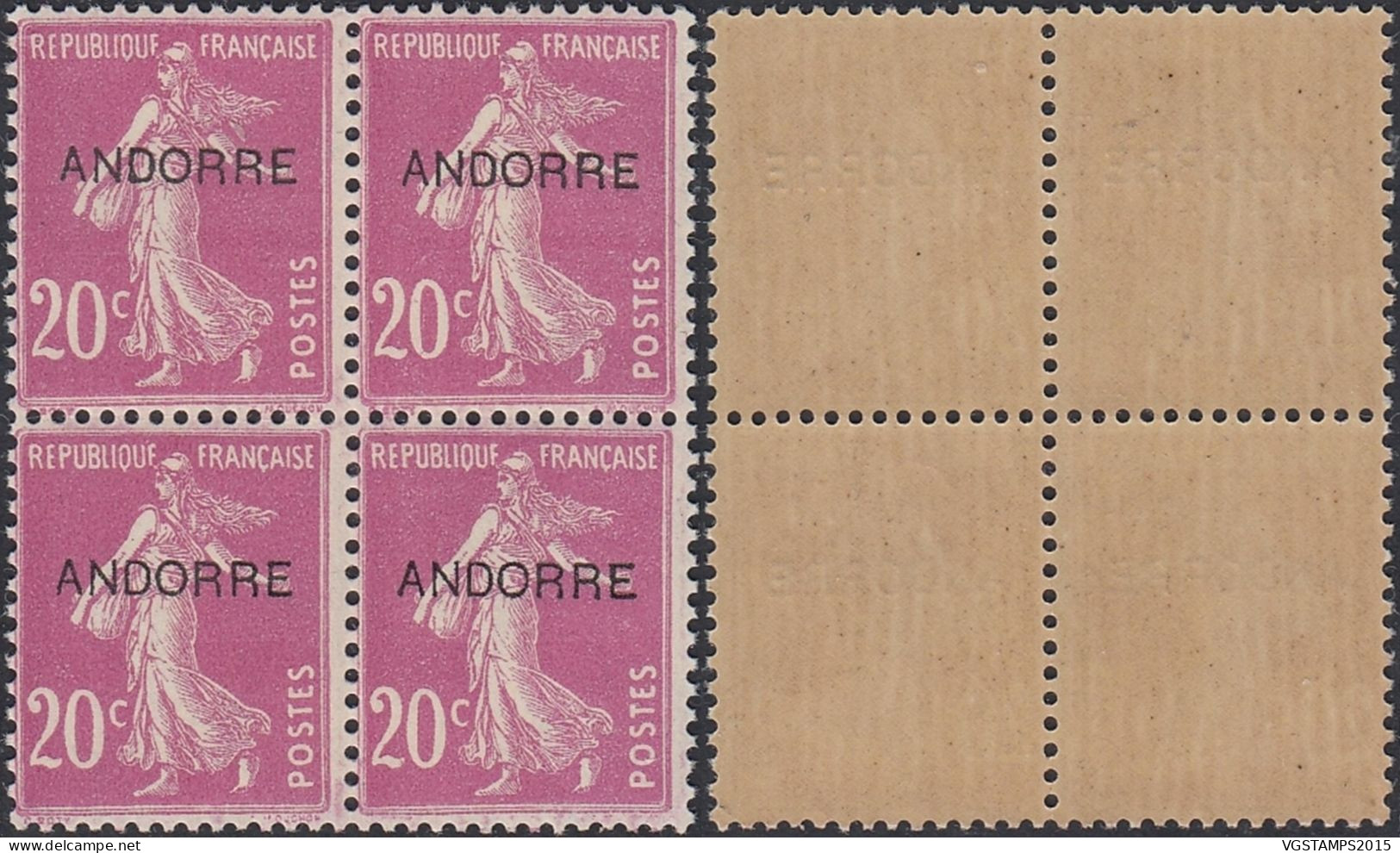 Andorre 1931 - Andorre Française - Timbres Neufs. Yvert Nr.: 8 Michel Nr.: 8. Lilas Pâle. RARE¡¡¡.... (EB) AR-01537 - Neufs