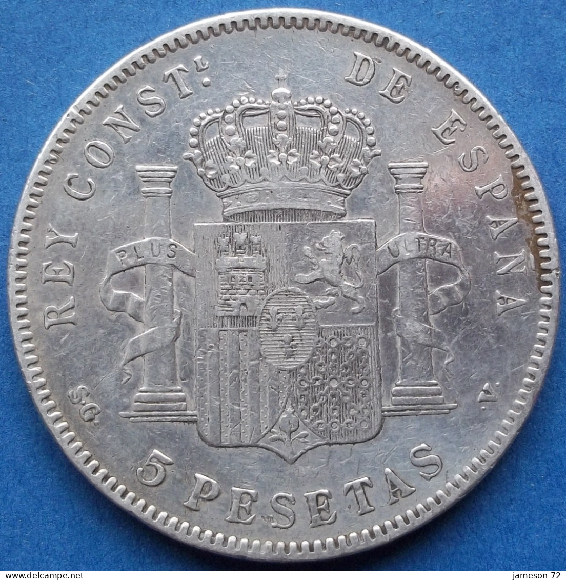 SPAIN - Silver 5 Pesetas 1898 *18 SG V KM# 707 Alfonso XIII (1886-1931) - Edelweiss Coins - First Minting