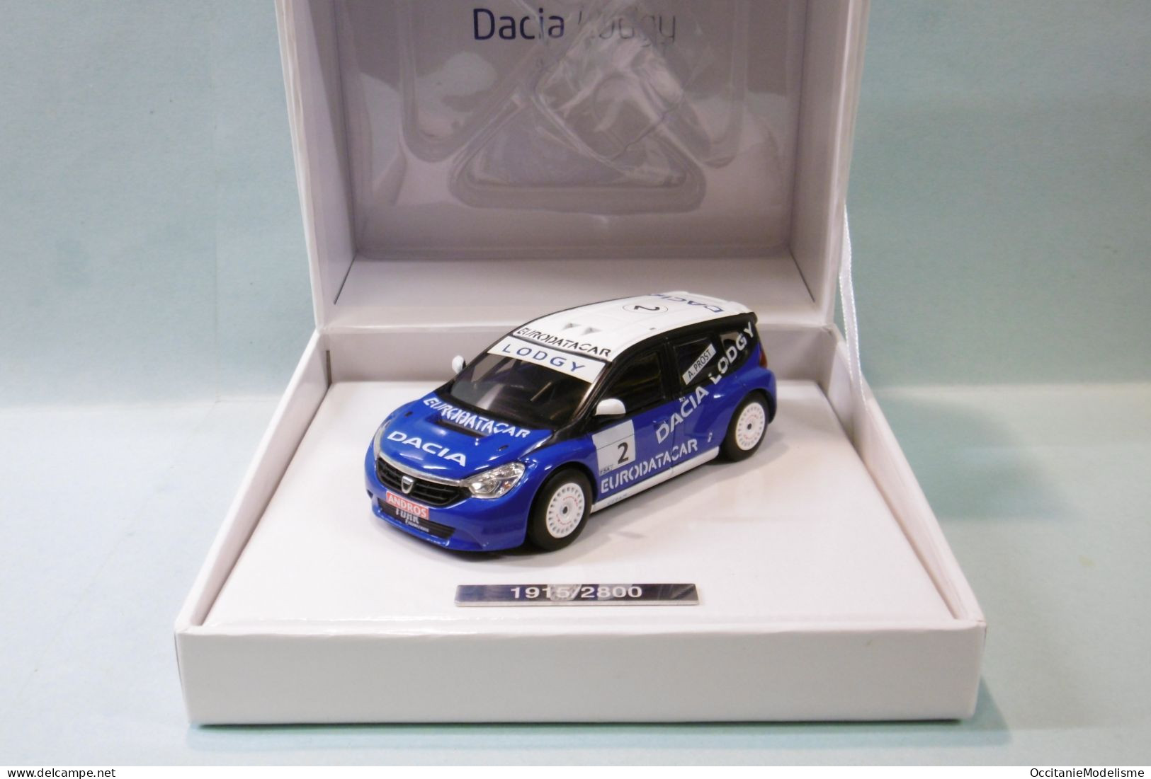 Eligor - DACIA LODGY GLACE Trophée Andros 2012 A. Prost Réf. 7711573698 BO 1/43 - Eligor