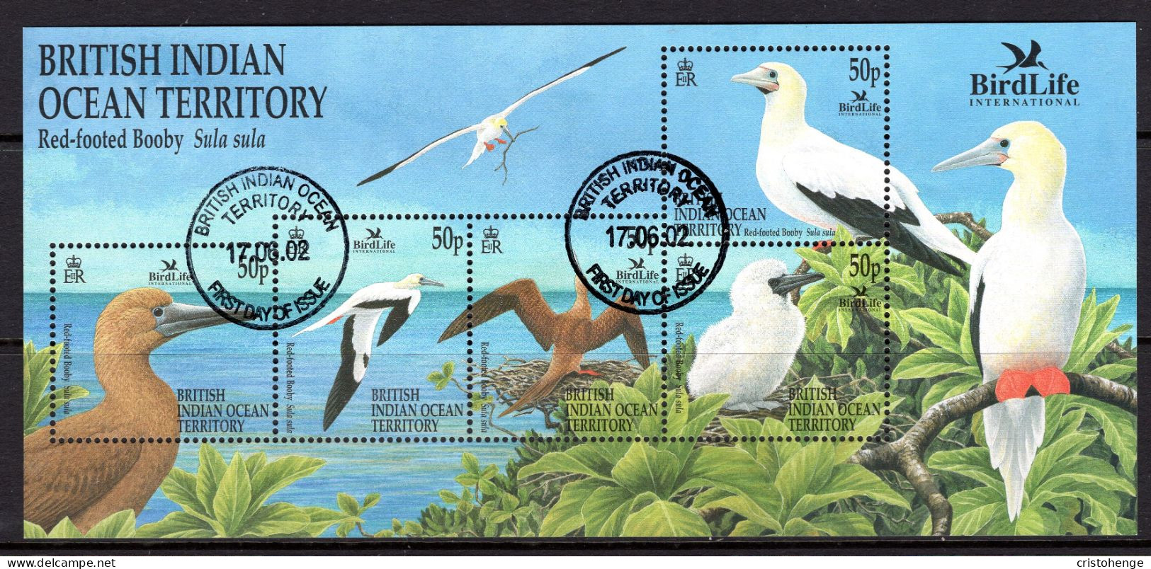British Indian Ocean Territory, BIOT 2002 Birdlife - Red-footed Booby MS CTO Used (SG MS266) - Territoire Britannique De L'Océan Indien